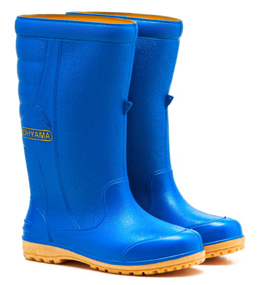 OHYAMA First waterproof blue rubber boots, lightweight and durable for gardening and industrial work