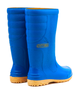 OHYAMA First waterproof blue rubber boots, lightweight and durable for gardening and industrial work