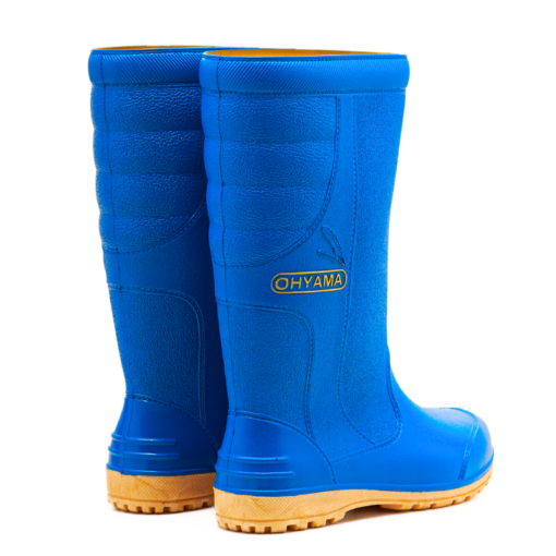 OHYAMA First waterproof blue rubber boots, lightweight and durable for gardening and industrial work