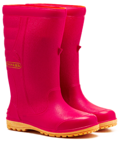 OHYAMA First waterproof pink rubber boots, lightweight and soft for gardening and outdoor work