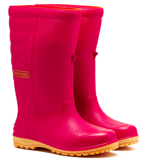 OHYAMA First waterproof pink rubber boots, lightweight and soft for gardening and outdoor work