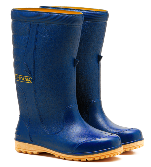 OHYAMA First waterproof navy blue rubber boots, lightweight and durable for gardening and industrial work