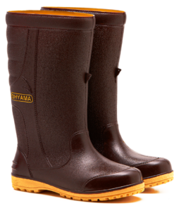 OHYAMA First waterproof brown rubber boots, lightweight and durable for outdoor and industrial work