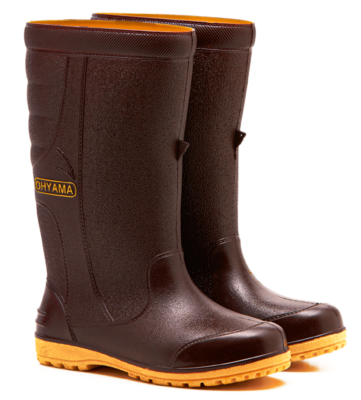 OHYAMA First waterproof brown rubber boots, lightweight and durable for outdoor and industrial work