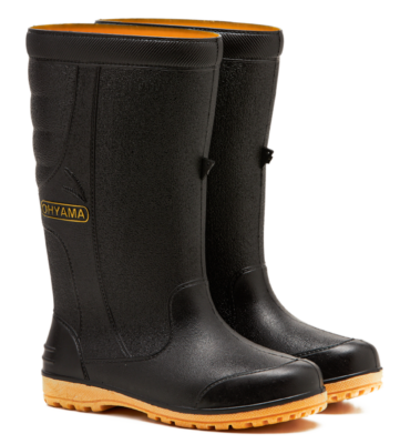 OHYAMA First waterproof black rubber boots, lightweight and durable for gardening and industrial work