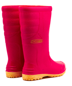 OHYAMA First waterproof pink rubber boots, lightweight and soft for gardening and outdoor work