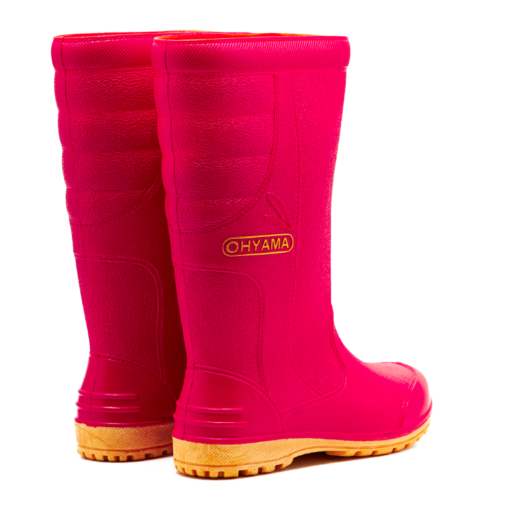 OHYAMA First waterproof pink rubber boots, lightweight and soft for gardening and outdoor work