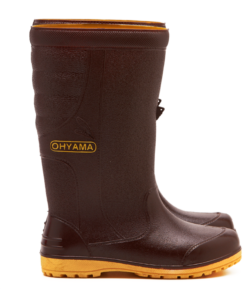 OHYAMA First waterproof brown rubber boots, lightweight and durable for outdoor and industrial work