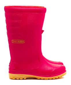 OHYAMA First waterproof pink rubber boots, lightweight and soft for gardening and outdoor work