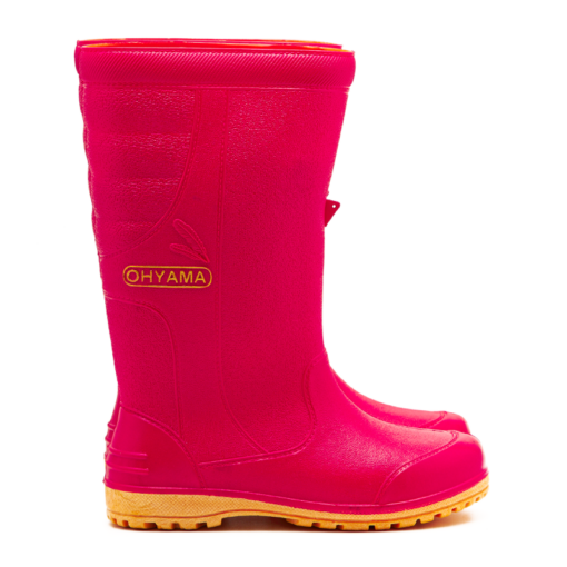 OHYAMA First waterproof pink rubber boots, lightweight and soft for gardening and outdoor work