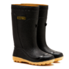 OHYAMA Farm Cotton black waterproof rubber boots with studded soles for grip and durability